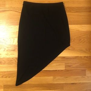 Asymmetrical black skirt